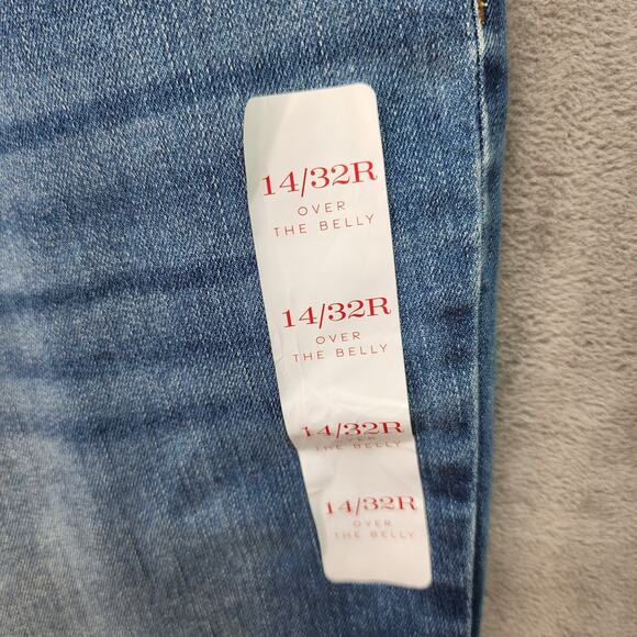 NWT Isabel Maternity Jeans Womens 14 32R Blue Skinny Jeggings Stretch Over-Belly - Picture 8 of 12